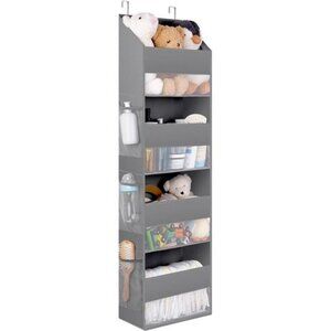 Over The Door Organizer 4 Shelf Hanging Storage with Pockets for Closet Room